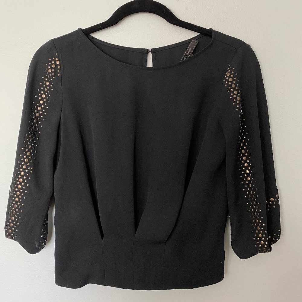 BCBGMaxAzria Women's Black Top Size XXS